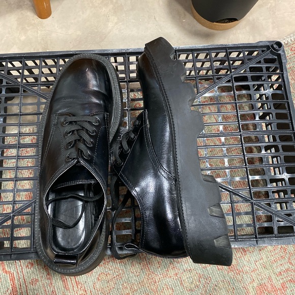 ZARA SIZE 37 PLATFORM SHOES BLACK - Picture 2 of 7